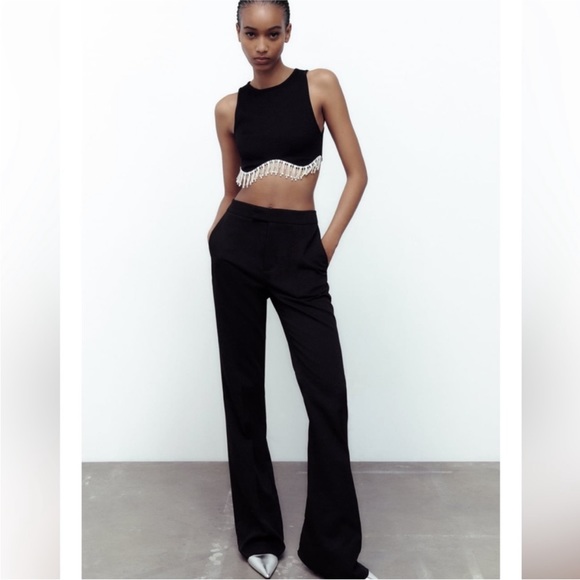 Zara Tops - Zara Rhinestone Crop Top